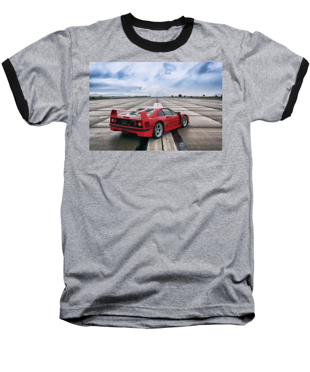 F12 Baseball T-Shirt featuring the photograph #Ferrari #F40 #Print #16 by ItzKirb Photography