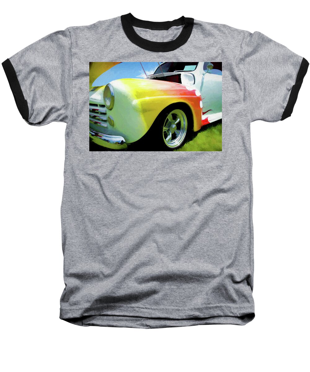 Fine Baseball T-Shirt featuring the mixed media 1947 Ford Coupe by Greg Sigrist