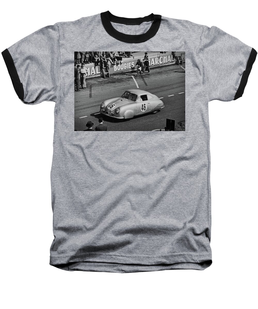 Car Baseball T-Shirt featuring the photograph 1951 Porsche Winning at Le Mans by Doc Braham