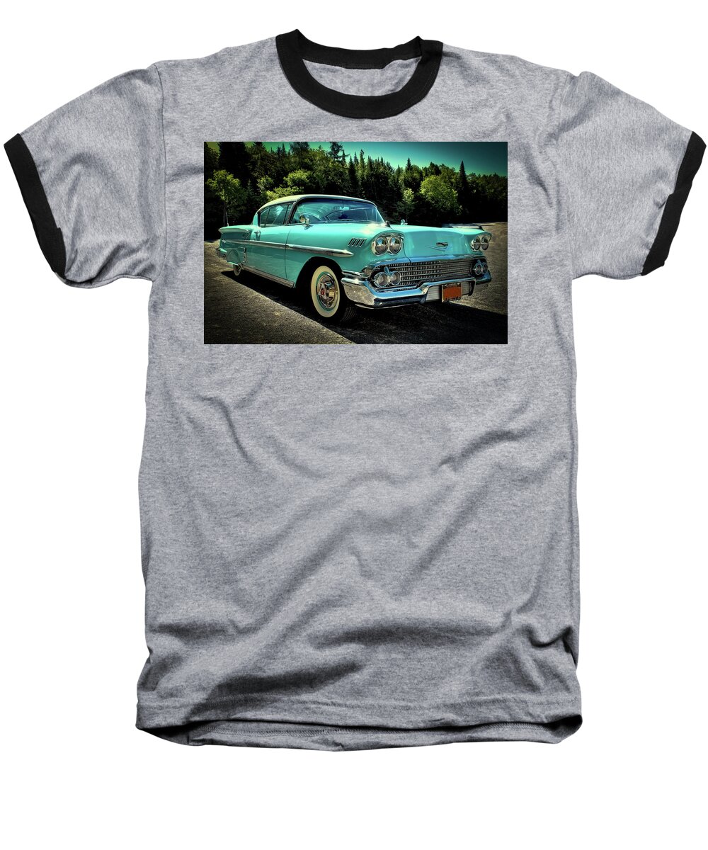 58 Baseball T-Shirt featuring the photograph 1958 Chevrolet Impala by David Patterson