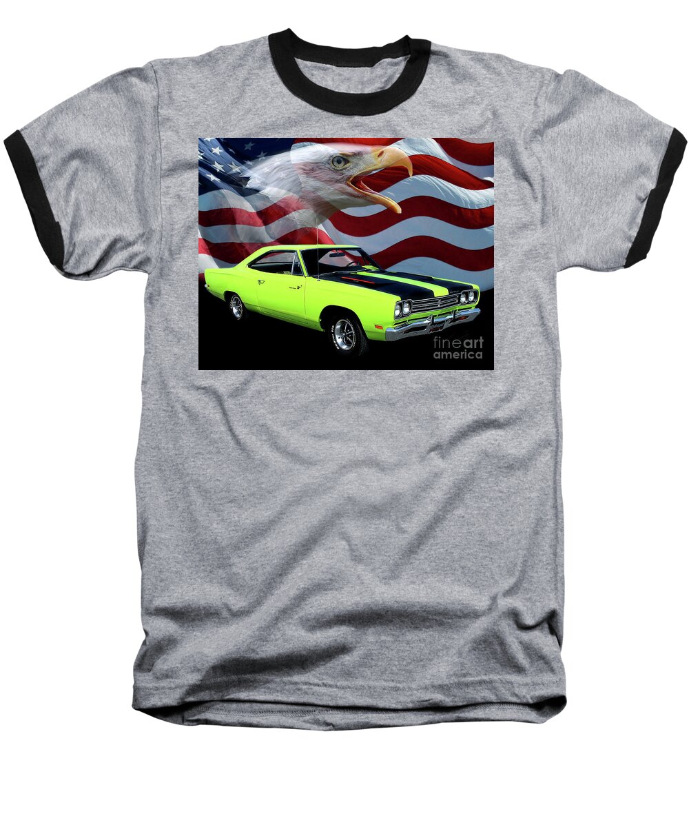 1969 Plymouth Roadrunner Baseball T-Shirt featuring the photograph 1969 Plymouth Road Runner Tribute by Peter Piatt