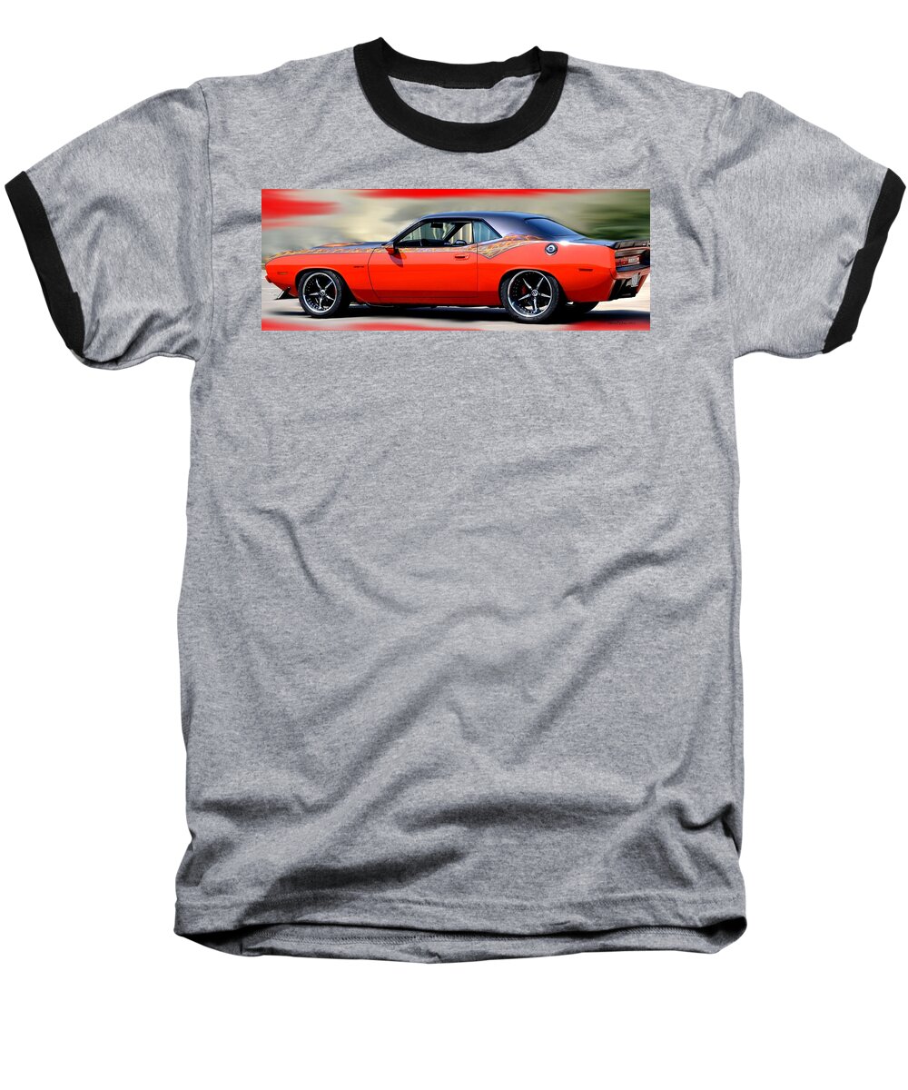 Dodge Baseball T-Shirt featuring the photograph 1970 Dodge Challenger SRT by Maria Urso