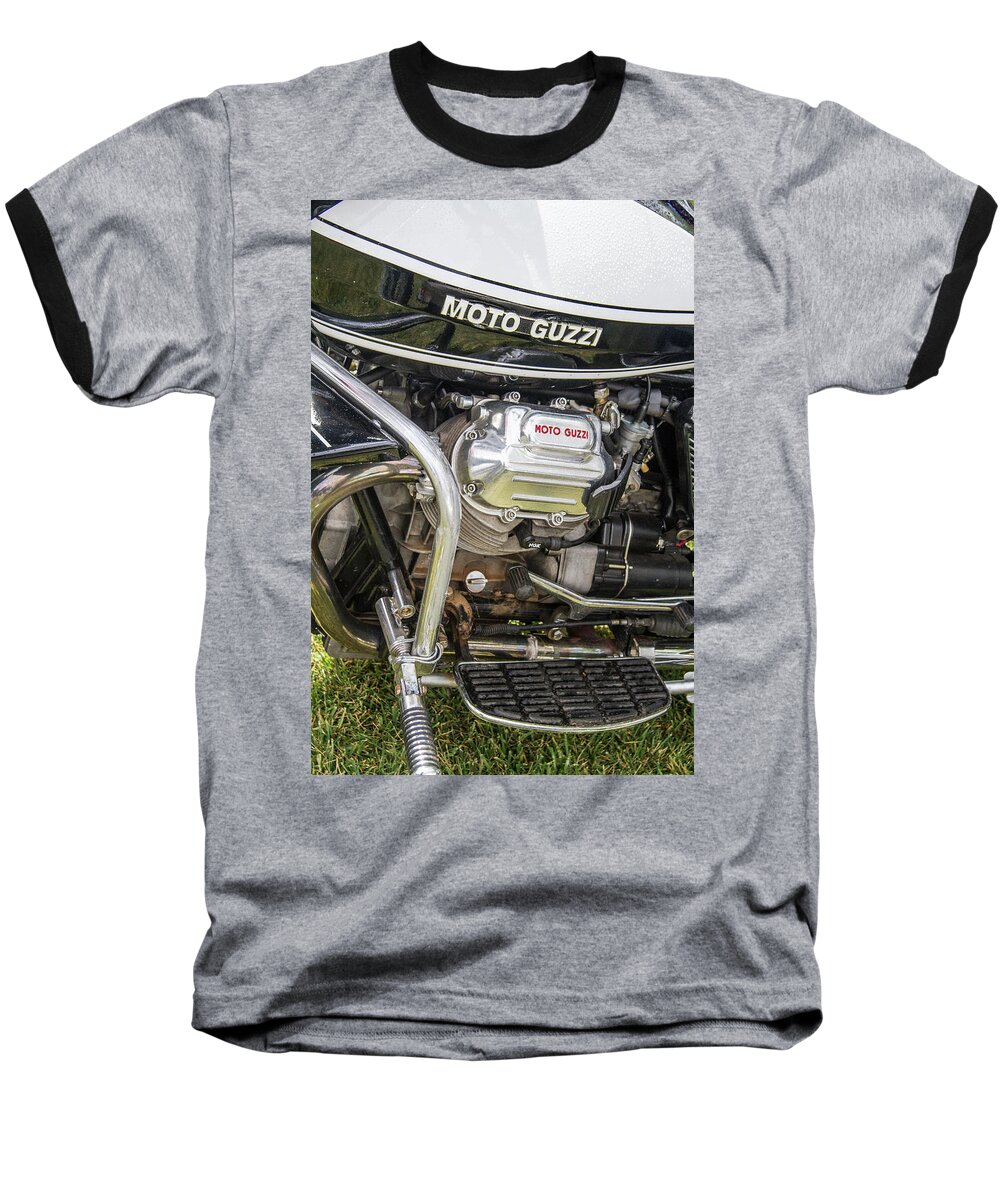 Moto Guzzi Baseball T-Shirt featuring the photograph 1976 Moto Guzzi V1000 Convert by Roger Mullenhour