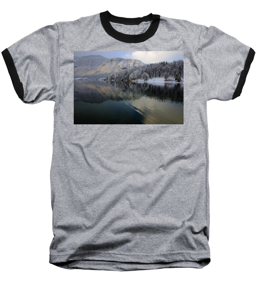 Alpine Baseball T-Shirt featuring the photograph Alpine winter reflections #2 by Ian Middleton