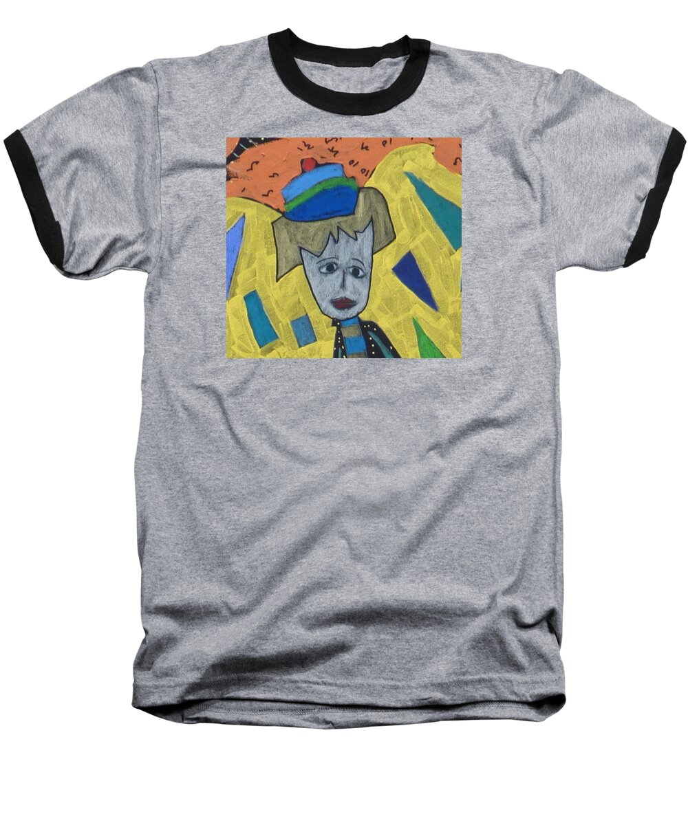Haniel Baseball T-Shirt featuring the painting Archangel Haniel #3 by Clarity Artists