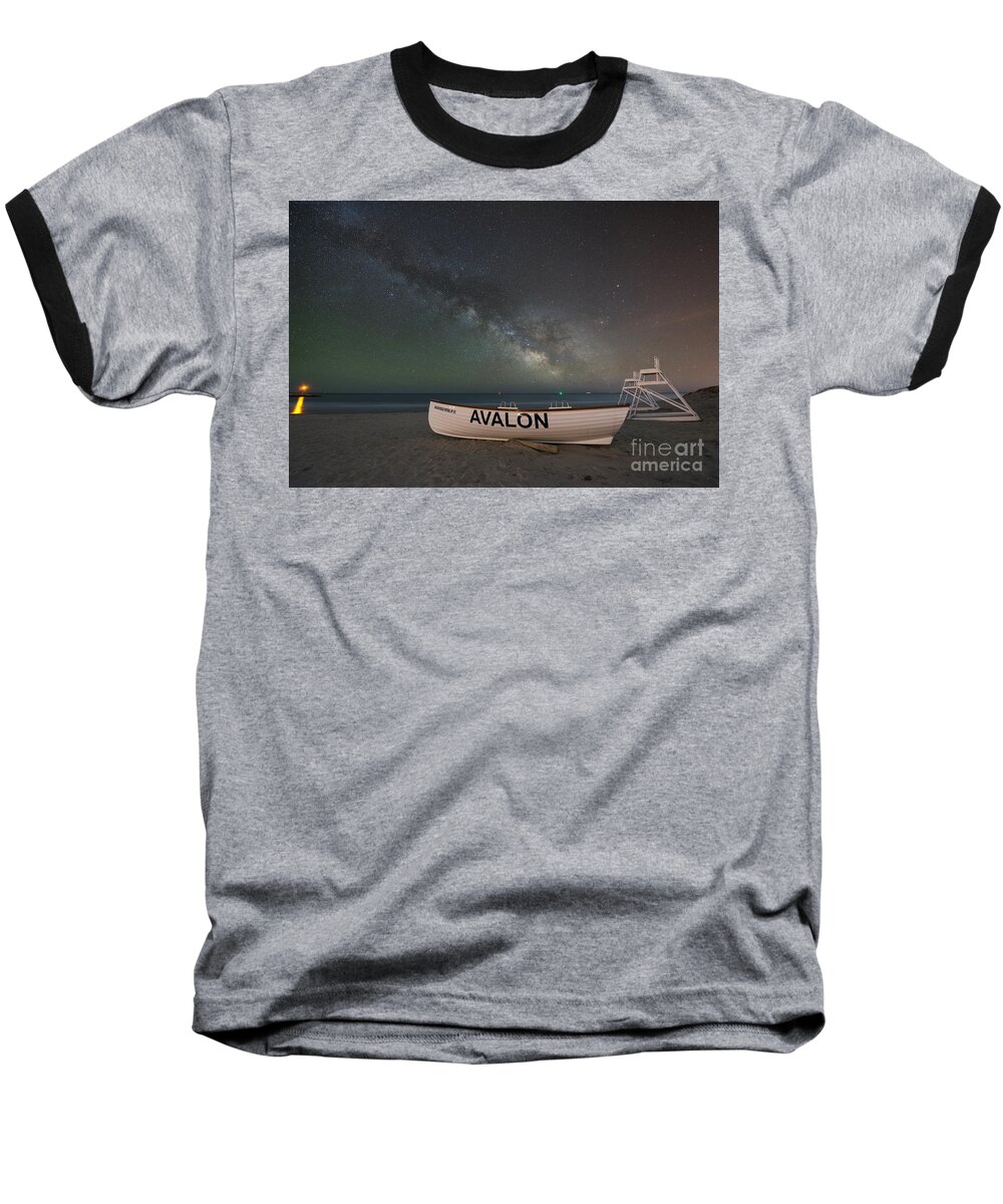 Avalon Baseball T-Shirt featuring the photograph Avalon Milky Way #2 by Michael Ver Sprill