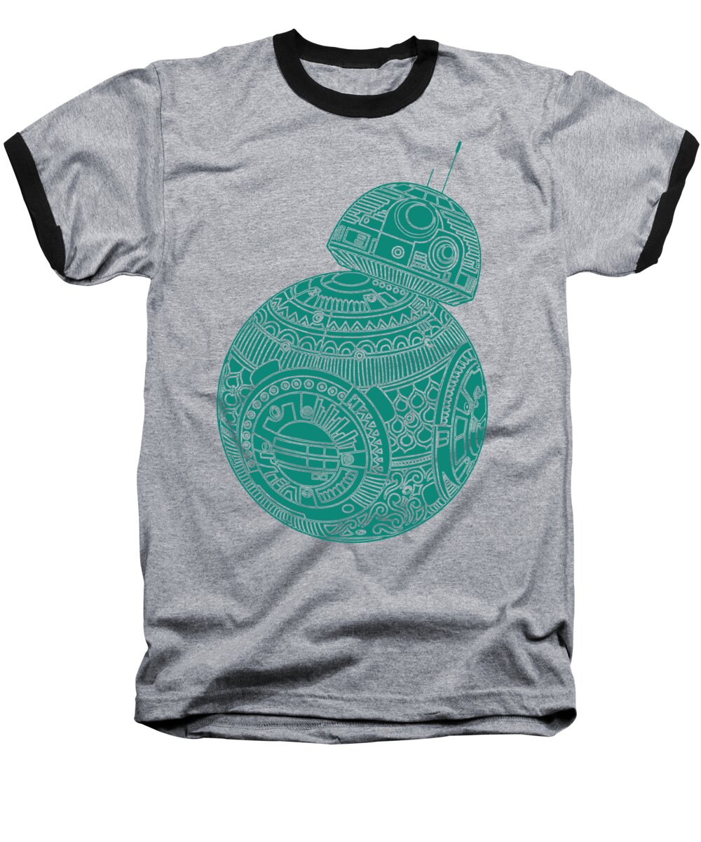 Bb8 Baseball T-Shirt featuring the mixed media BB8 DROID - Star Wars Art, Blue #1 by Studio Grafiikka