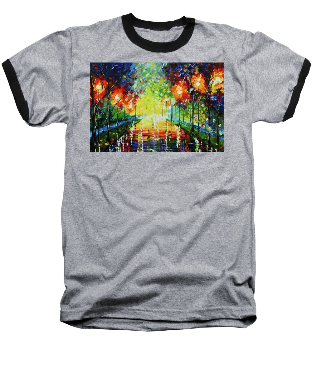 City Paintings Baseball T-Shirt featuring the painting Bright Path #2 by Kevin Brown