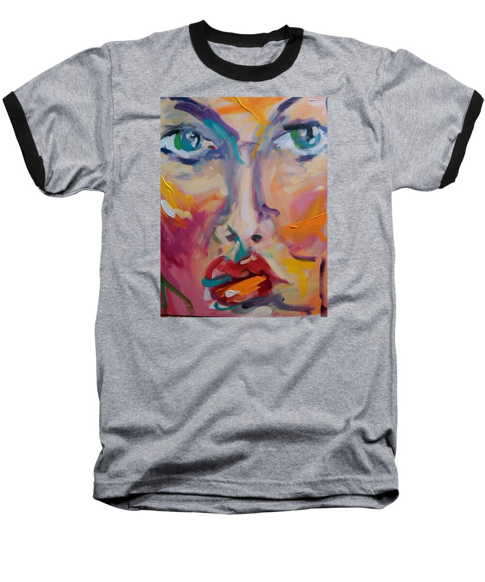 Face Baseball T-Shirt featuring the painting Face #2 by Heather Roddy
