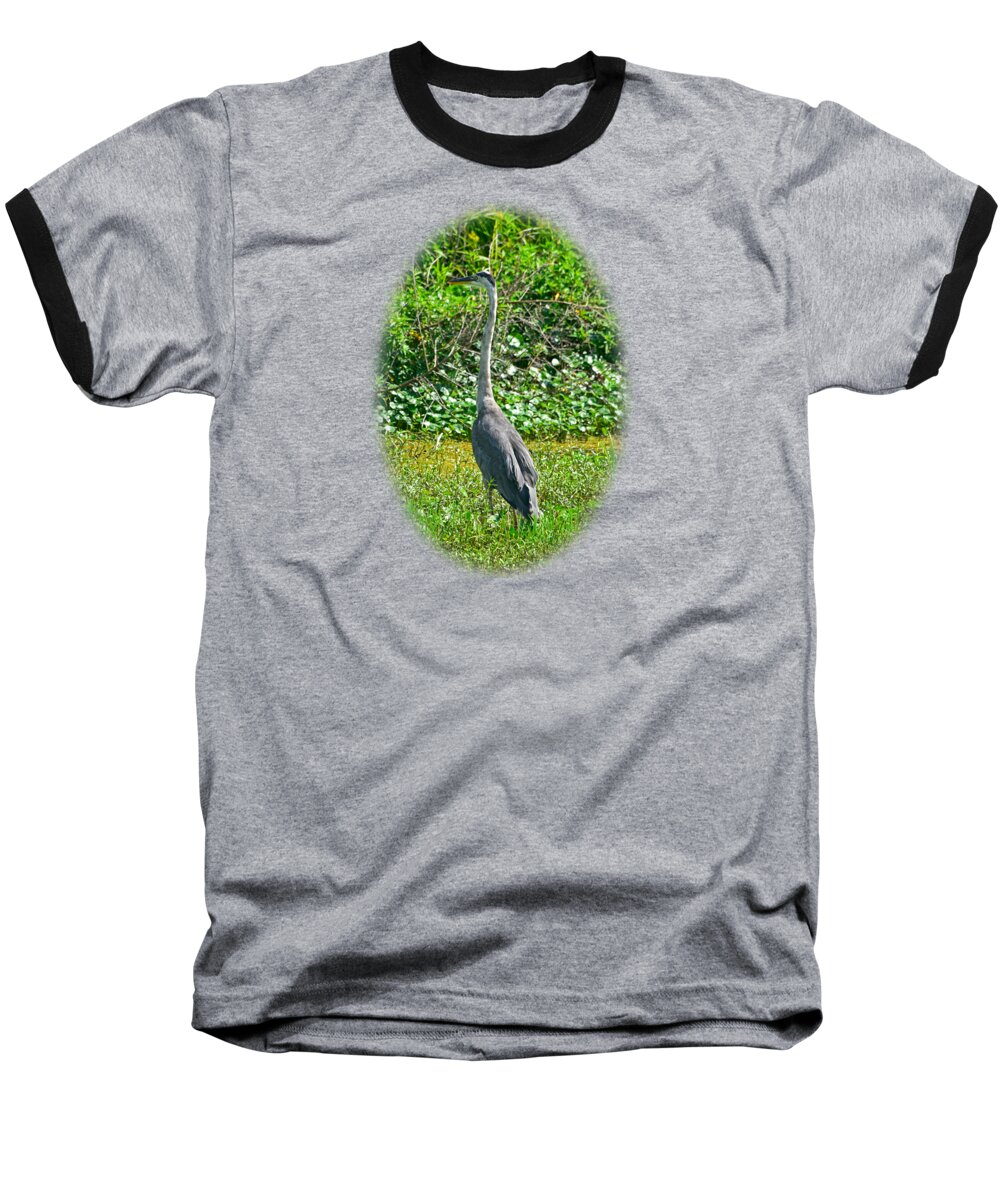 Animals Baseball T-Shirt featuring the photograph Great blue heron #2 by Deborah Good