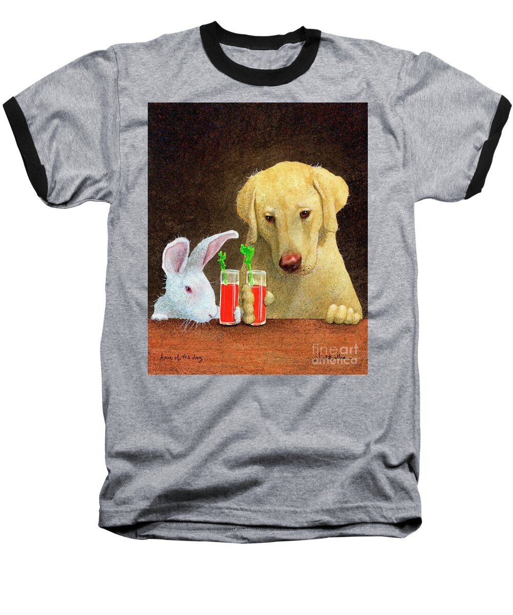 Will Bullas Baseball T-Shirt featuring the painting Hare of the dog... #2 by Will Bullas