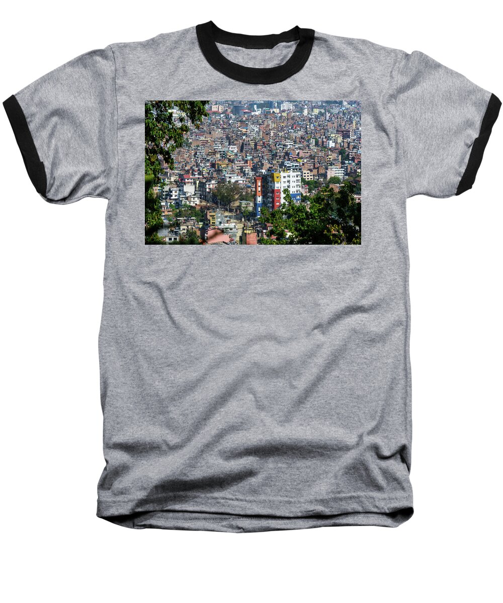 Kathmandu Baseball T-Shirt featuring the photograph Kathmandu city in Nepal #2 by Dutourdumonde Photography