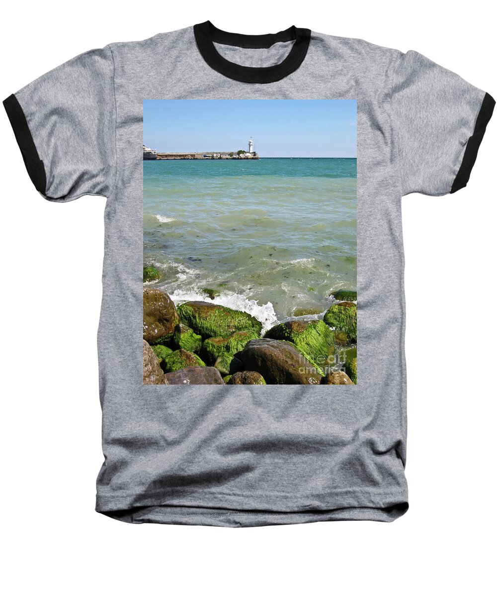 Sea Baseball T-Shirt featuring the photograph Lighthouse in sea #2 by Irina Afonskaya