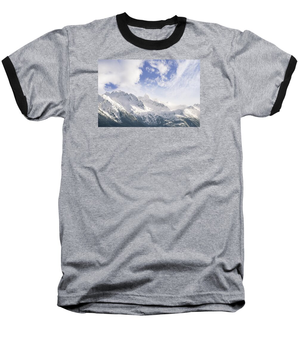 Alaska Baseball T-Shirt featuring the photograph Mountains and Clouds #2 by Michele Cornelius