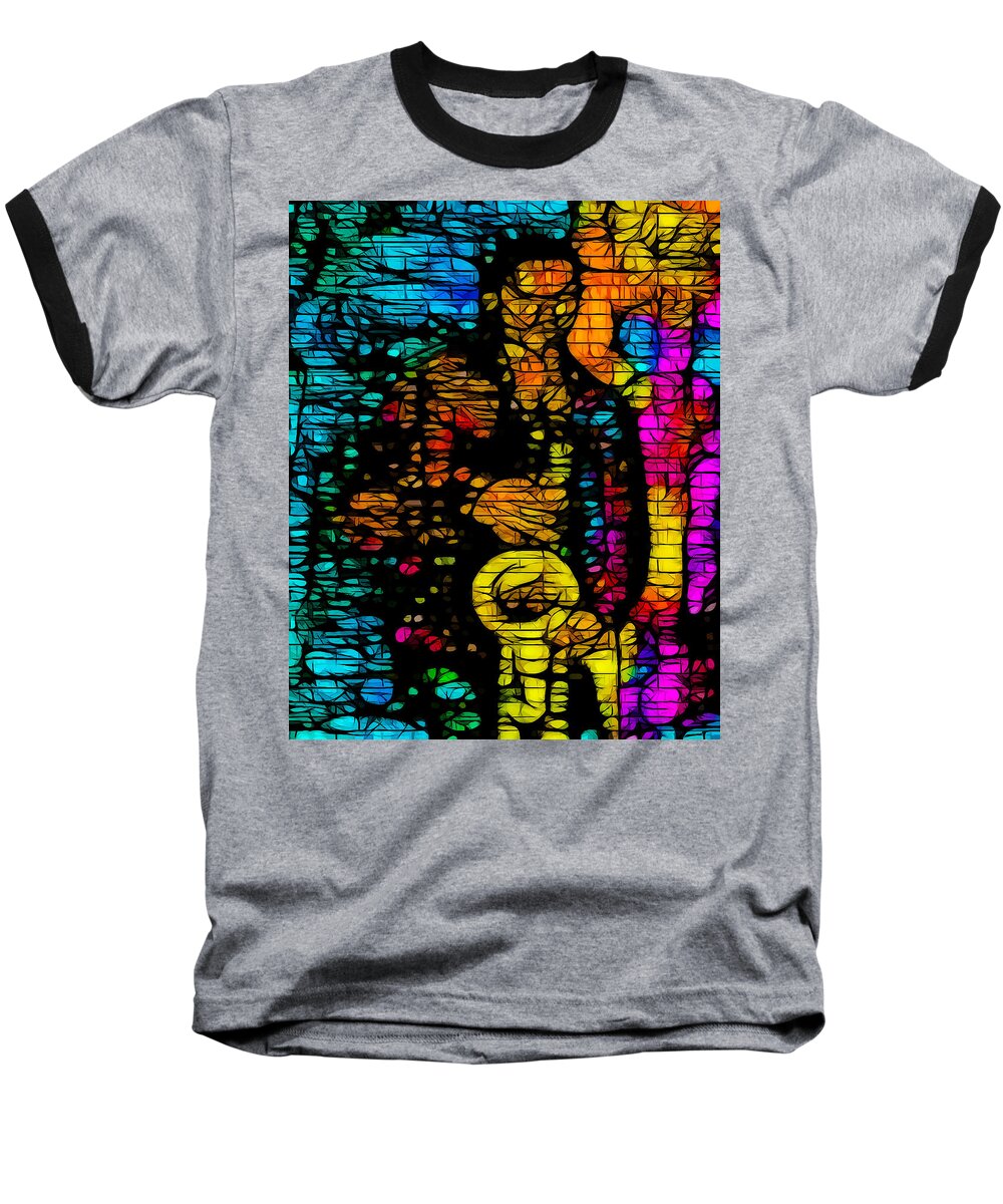 Music Baseball T-Shirt featuring the digital art Street Jazz #2 by Terry Fiala