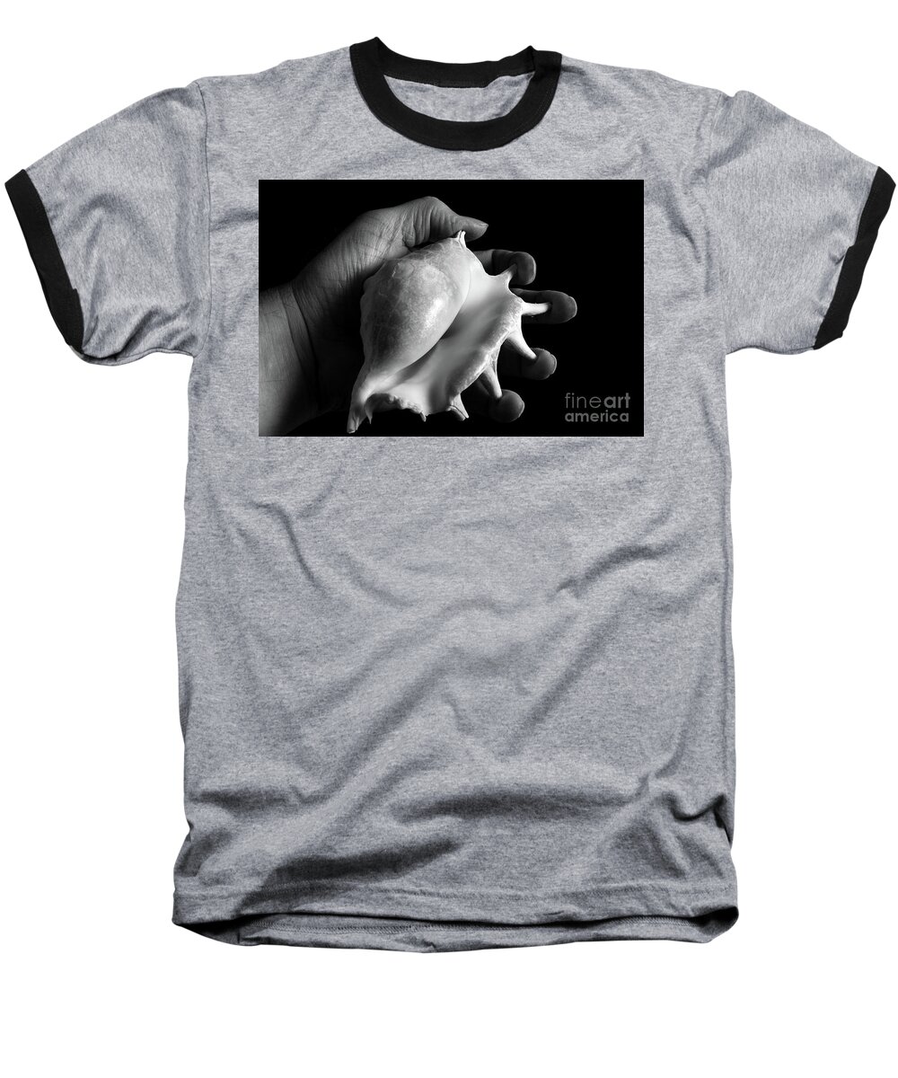 Shell Baseball T-Shirt featuring the photograph Touch Series - shells #2 by Nicholas Burningham