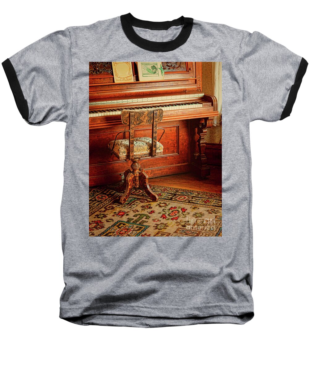 Piano Baseball T-Shirt featuring the photograph Vintage Piano #2 by Jill Battaglia