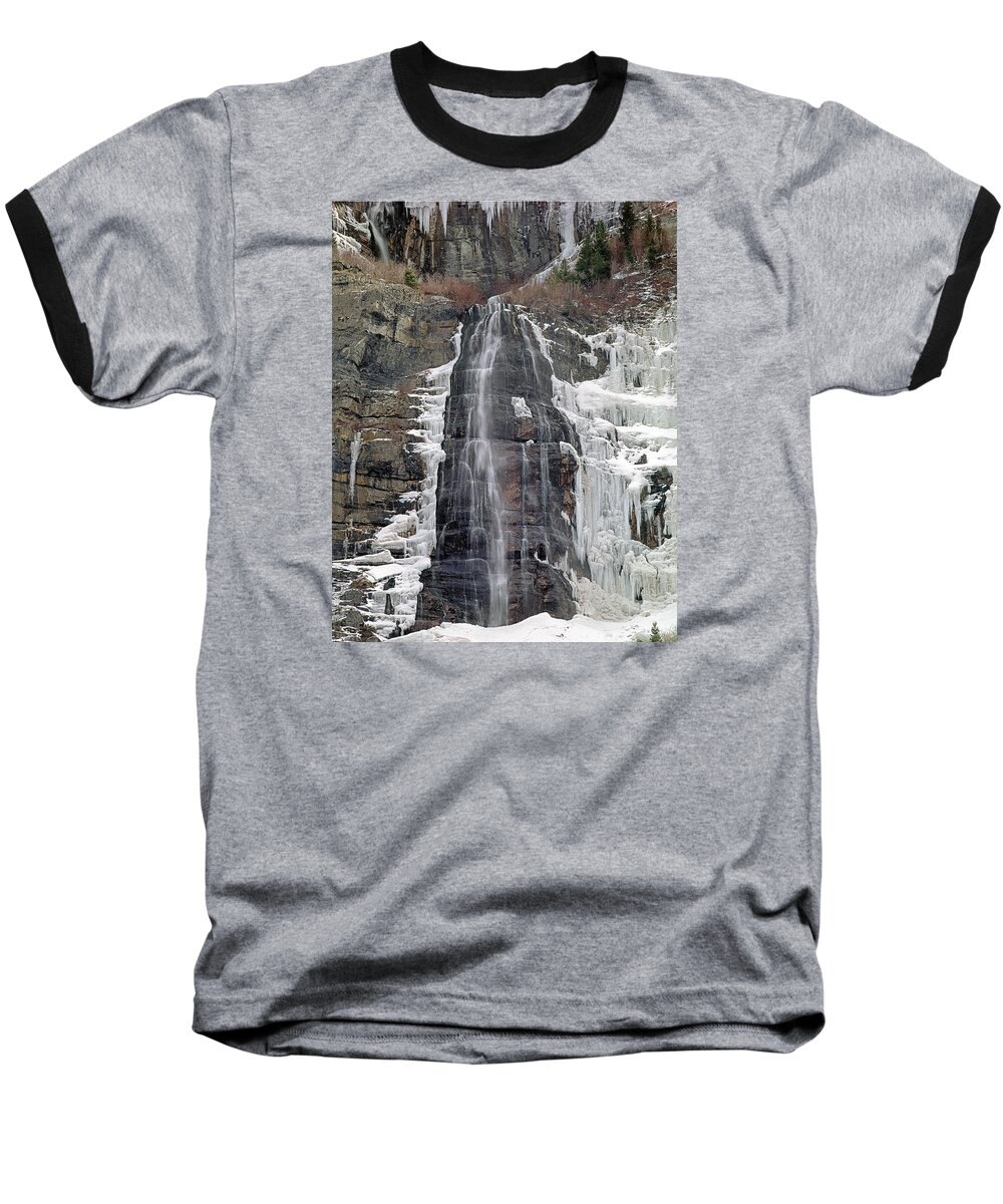 Bridal Veil Falls Baseball T-Shirt featuring the photograph 212M40 Bridal Veil Falls Utah by Ed Cooper Photography