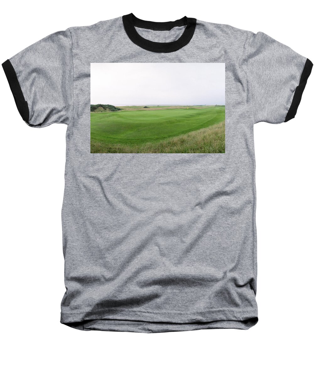 Gettysburg Baseball T-Shirt featuring the photograph 2nd Green, Royal Dornoch by Jan W Faul