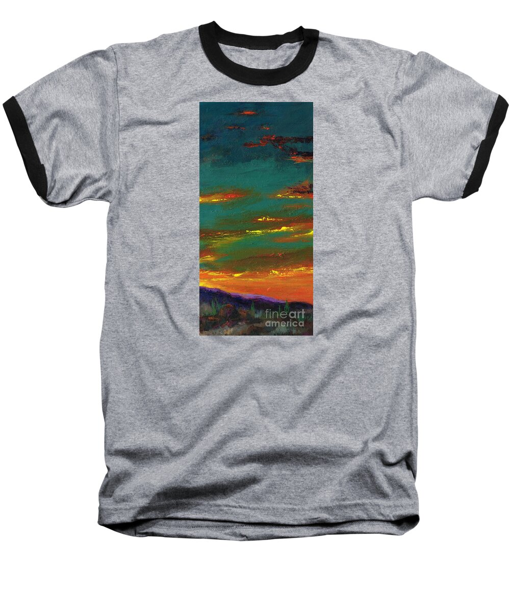 Desert Baseball T-Shirt featuring the painting 2nd In A Triptych by Frances Marino