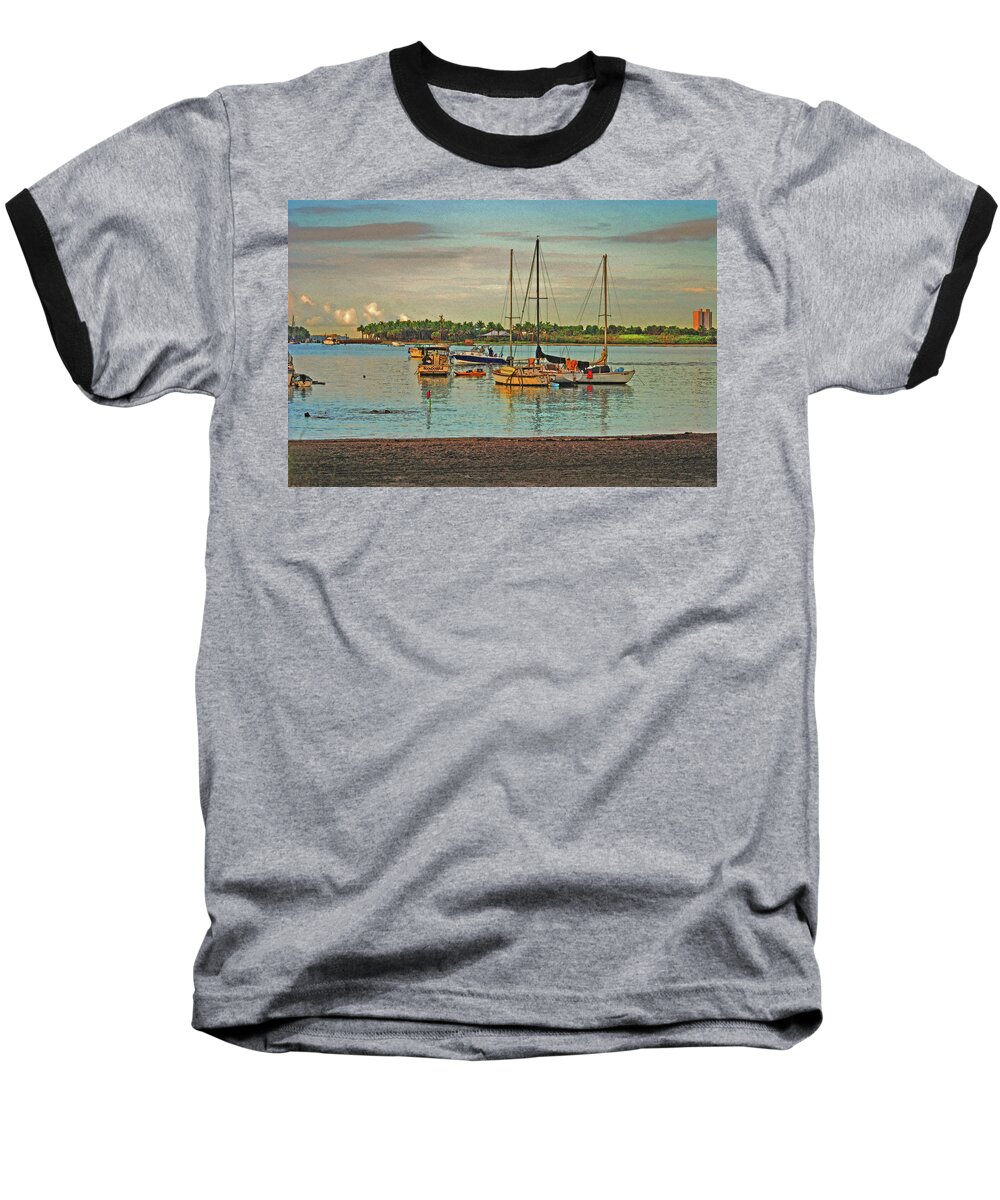 Anchored Baseball T-Shirt featuring the digital art 3- Anchored Out by Joseph Keane
