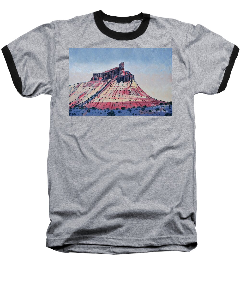 Oil Painting Baseball T-Shirt featuring the painting Chimney Rock by Donald Maier