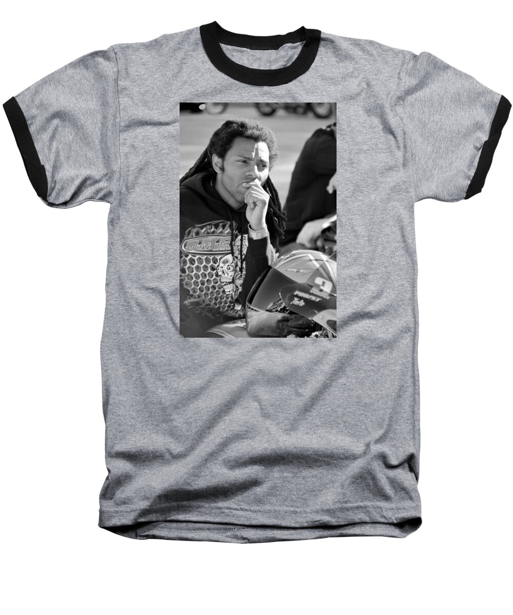 Motorcycle Baseball T-Shirt featuring the photograph Terence Angela #3 by Jack Norton
