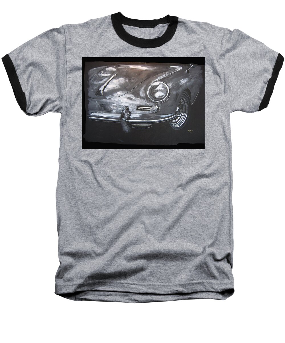 Car Baseball T-Shirt featuring the painting 356 Porsche Front by Richard Le Page