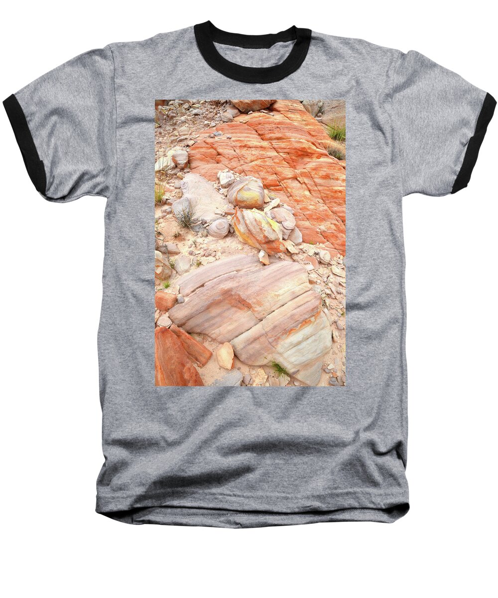Valley Of Fire State Park Baseball T-Shirt featuring the photograph Multicolored Sandstone in Valley of Fire #39 by Ray Mathis