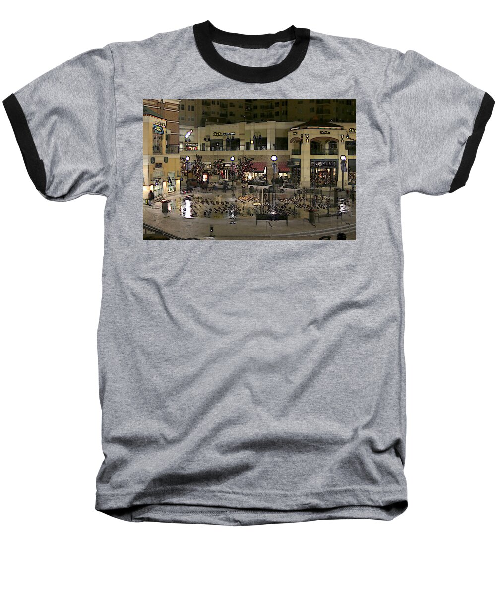 Mall Baseball T-Shirt featuring the digital art After Closing #4 by Gary Baird