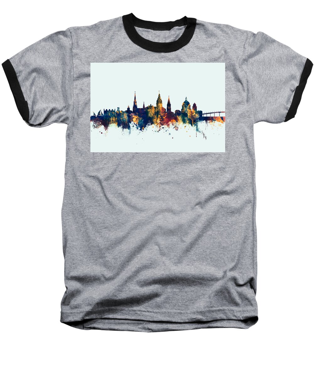 Annapolis Baseball T-Shirt featuring the digital art Annapolis Maryland Skyline #4 by Michael Tompsett