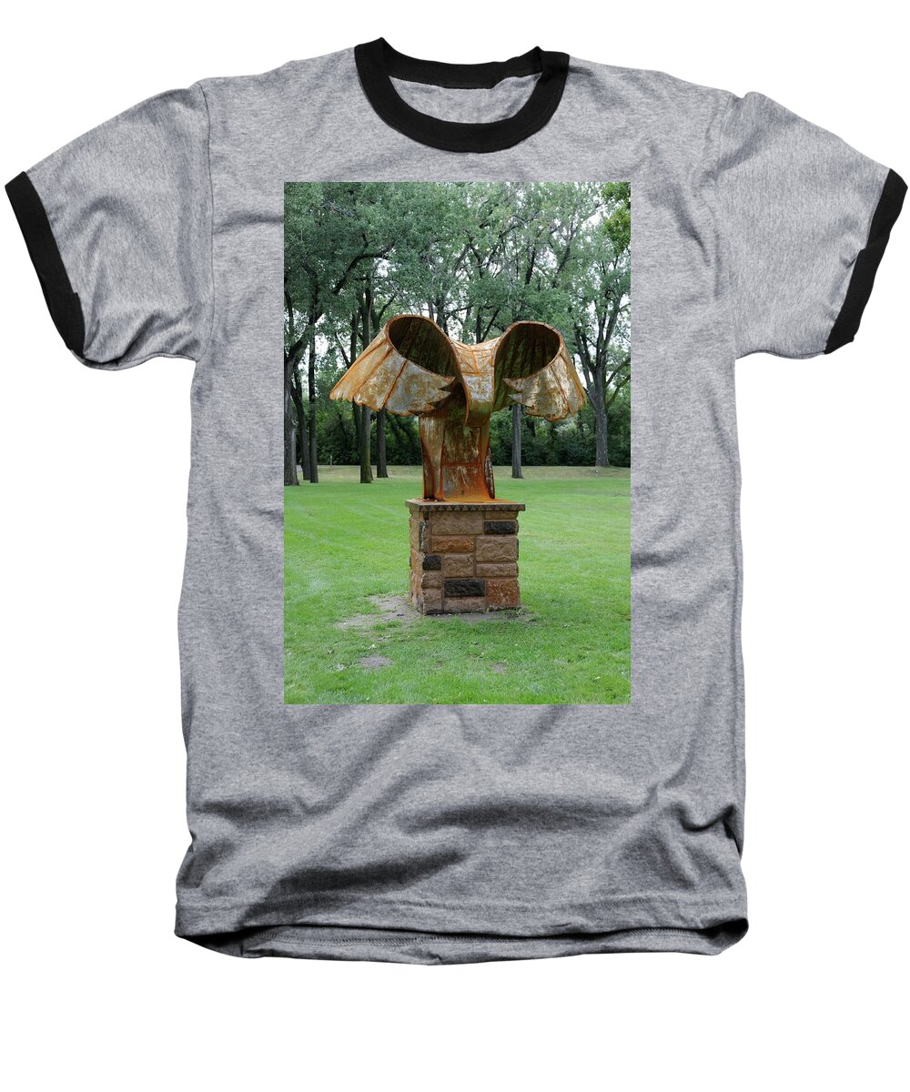  Baseball T-Shirt featuring the sculpture Eagle Sculpture 5 #4 by Wayne Pruse