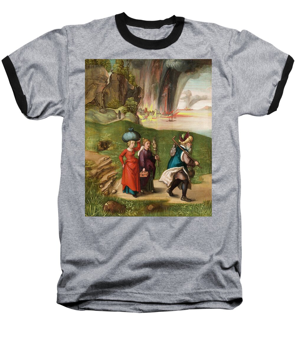 Albrecht Drer Baseball T-Shirt featuring the painting Lot And His Daughters #4 by Albrecht Durer