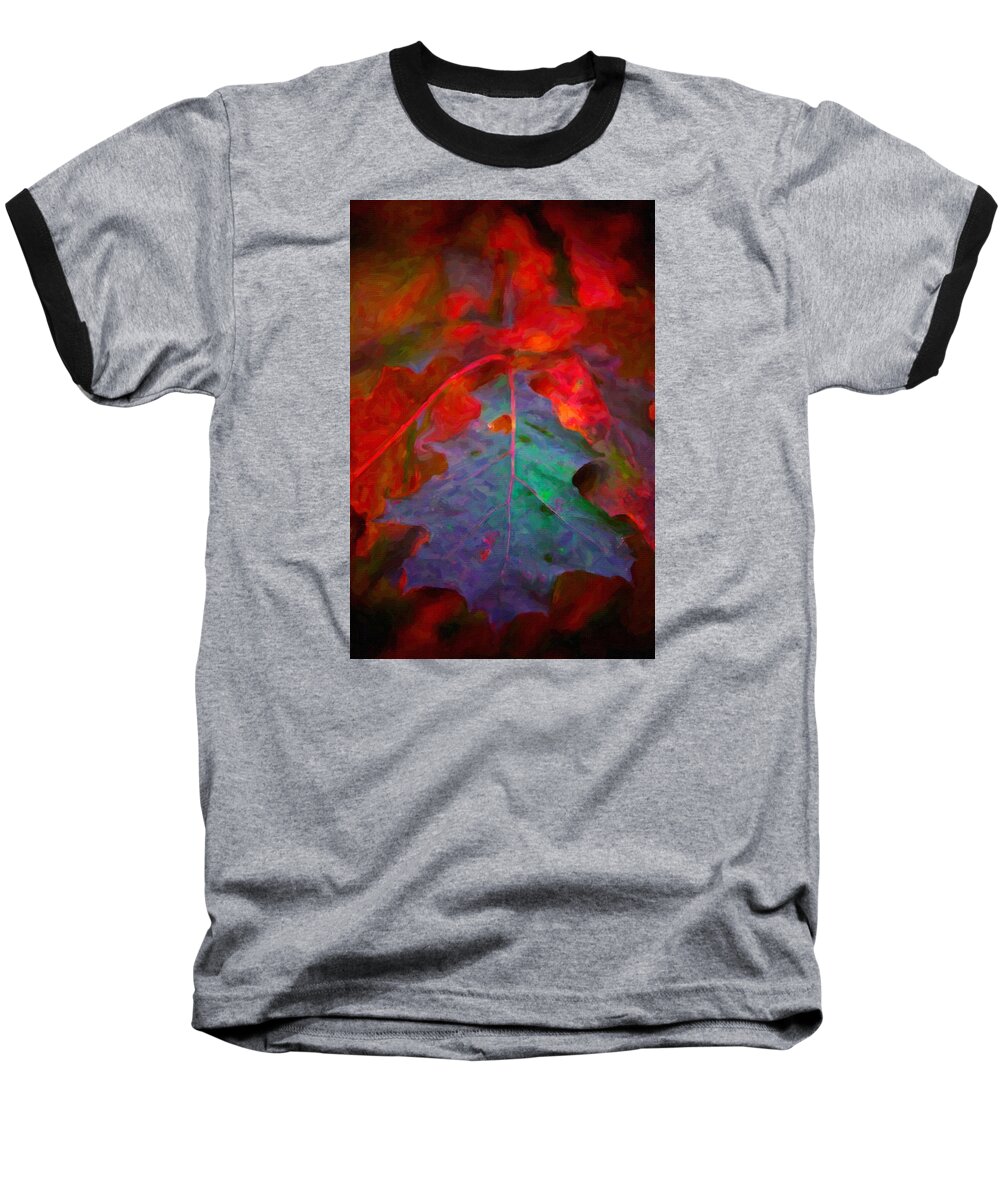 Oak Baseball T-Shirt featuring the painting Oak Leaf #4 by Prince Andre Faubert