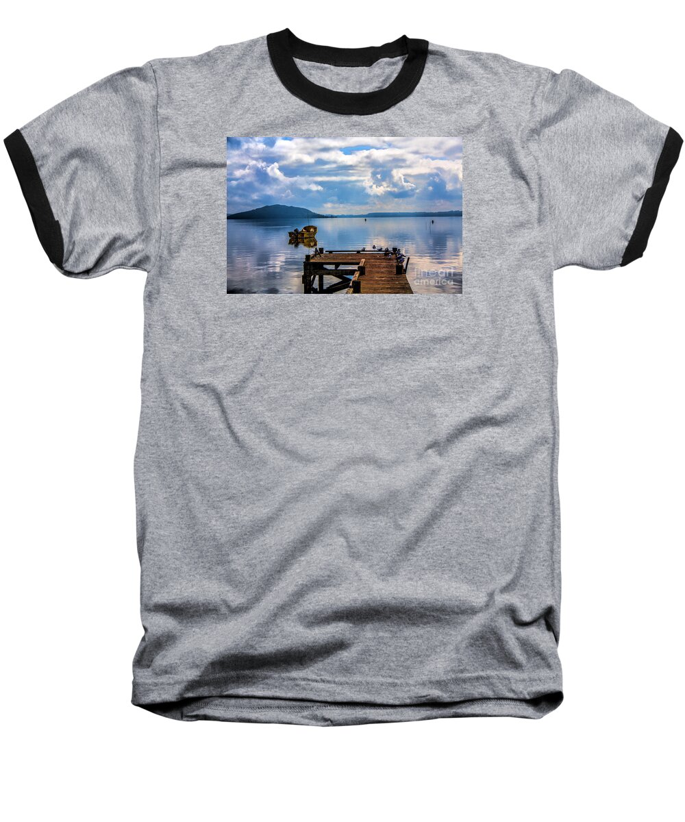 New Zealand Lakes Islands Baseball T-Shirt featuring the photograph Quiet Lake #4 by Rick Bragan