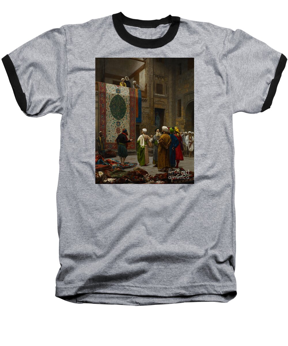 Jean-leon Gerome Baseball T-Shirt featuring the painting The Carpet Merchant by Celestial Images