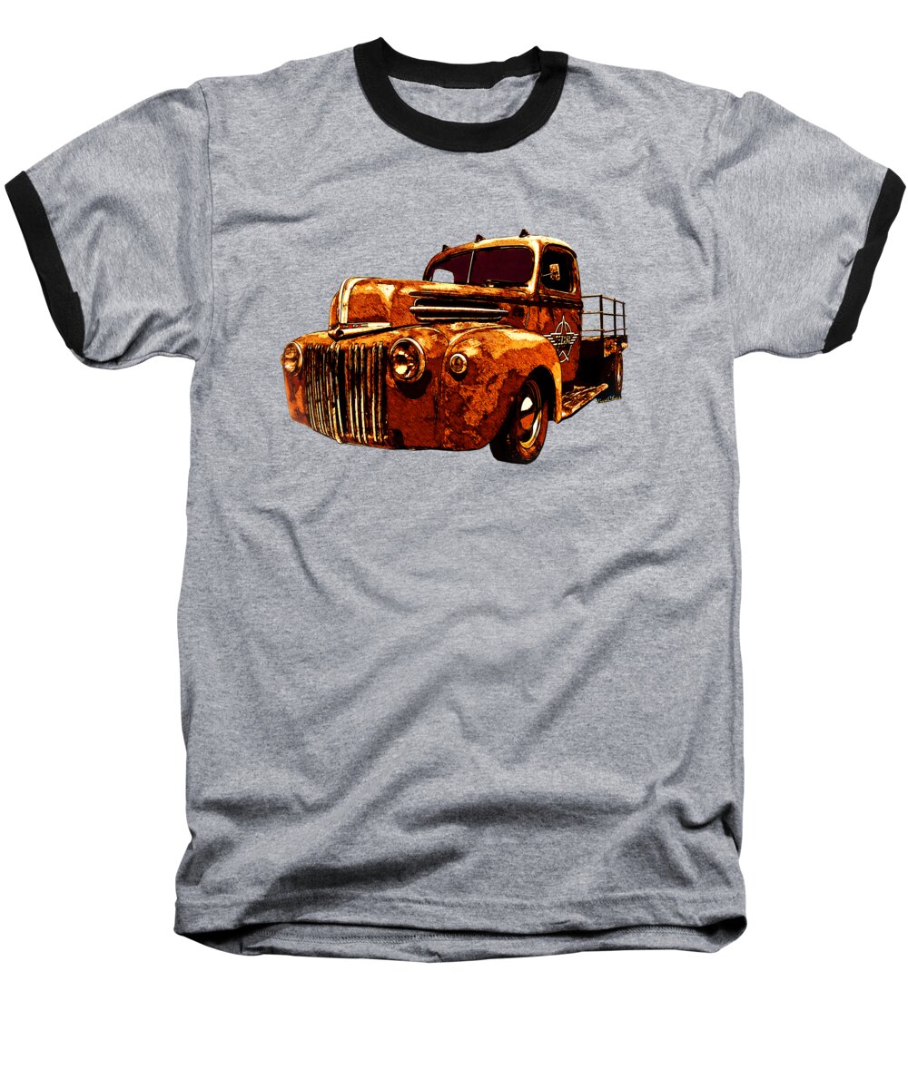 1946 Baseball T-Shirt featuring the photograph 46 Ford Flatbed Redux from the Laboratories at VivaChas by Chas Sinklier