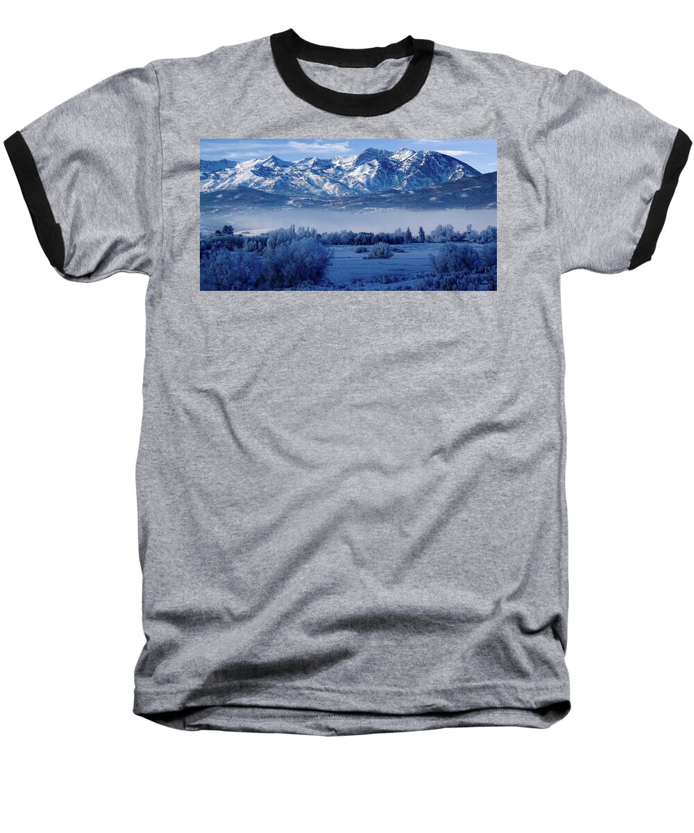 Wasatch Mountains Baseball T-Shirt featuring the photograph Winter in the Wasatch Mountains of Northern Utah #6 by Douglas Pulsipher