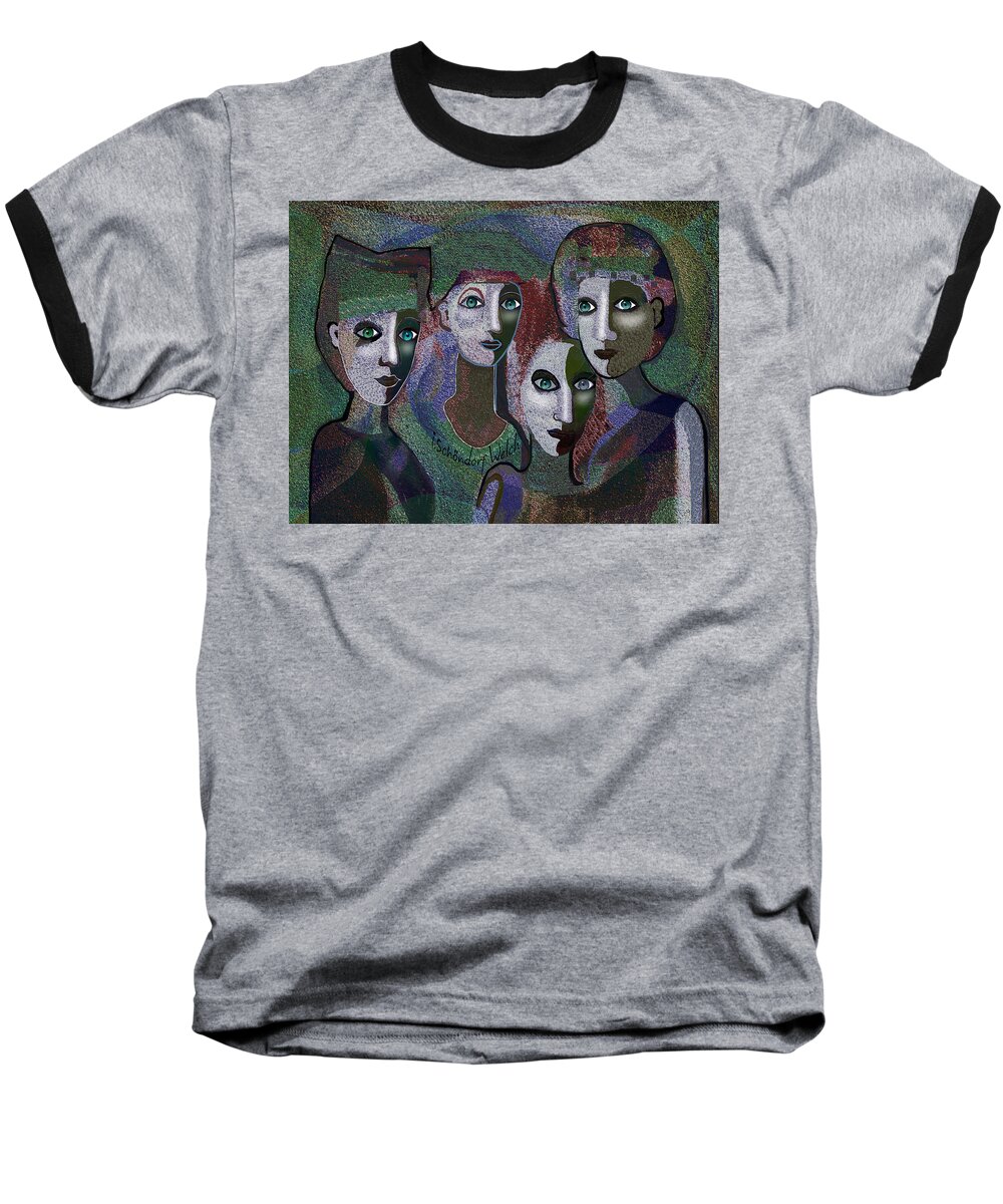 649 - Gauntly Ladies Baseball T-Shirt featuring the digital art 649 - Gauntly Ladies by Irmgard Schoendorf Welch