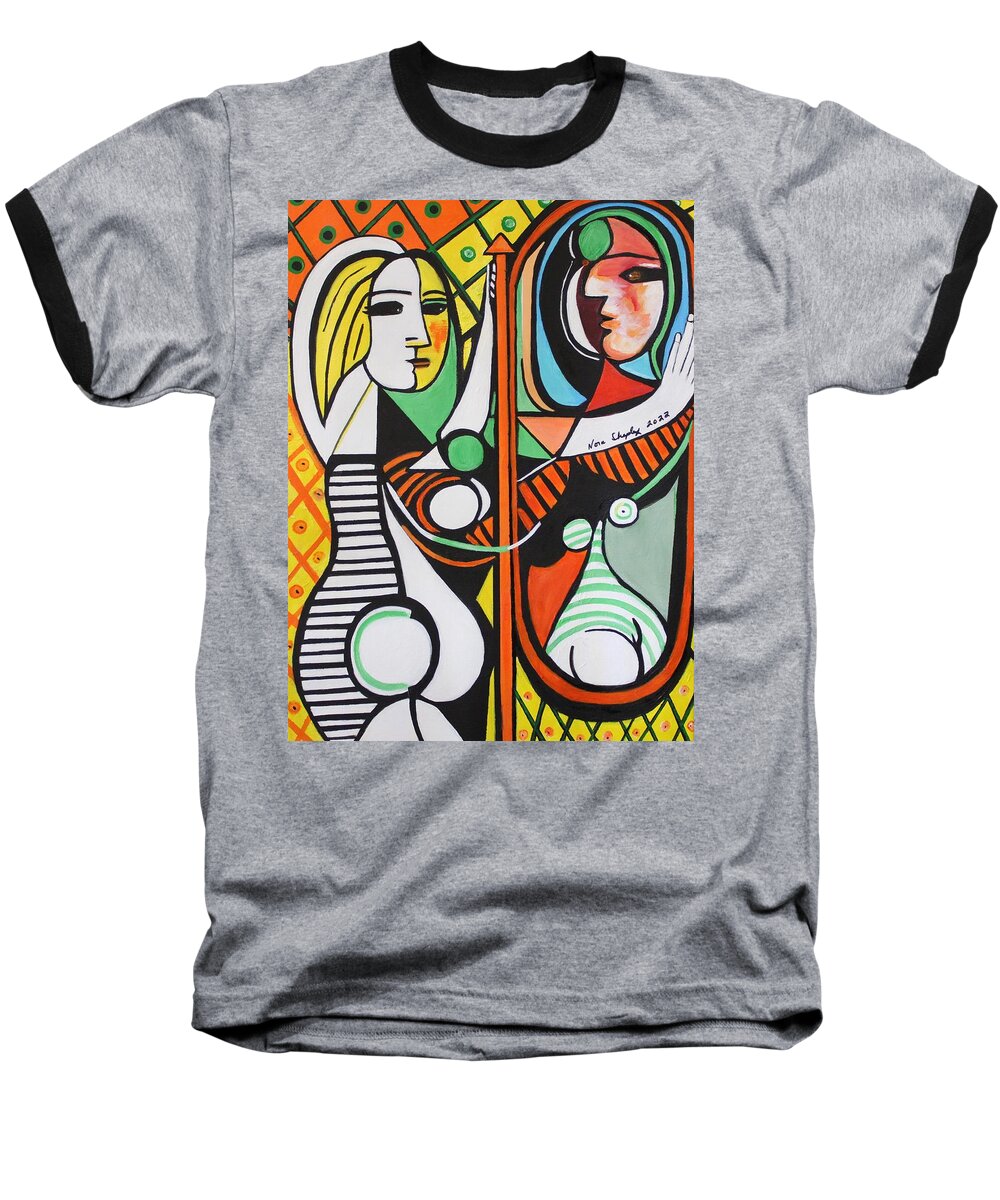 Picasso Baseball T-Shirt featuring the painting Picasso By Nora #11 by Nora Shepley