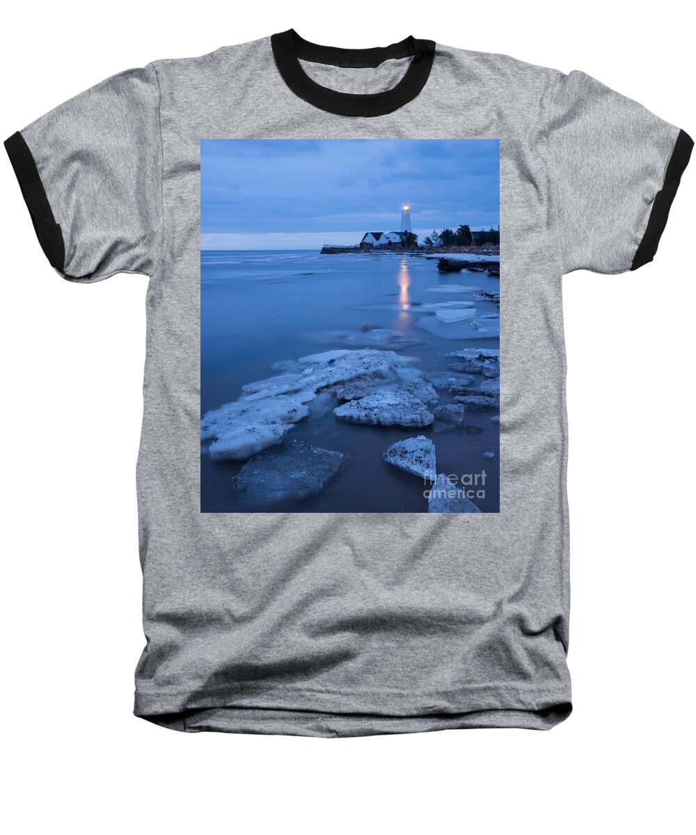 Borough Of Fenwick Baseball T-Shirt featuring the photograph A Beacon in the Night - New England Lighthouse by JG Coleman