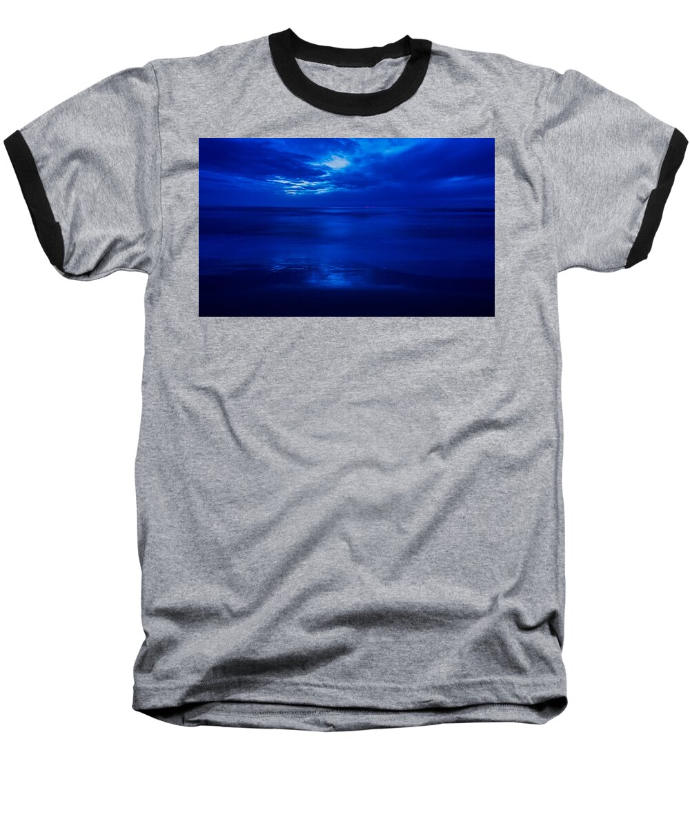 Dark Baseball T-Shirt featuring the photograph A Dark, Inky Sea by David Kay