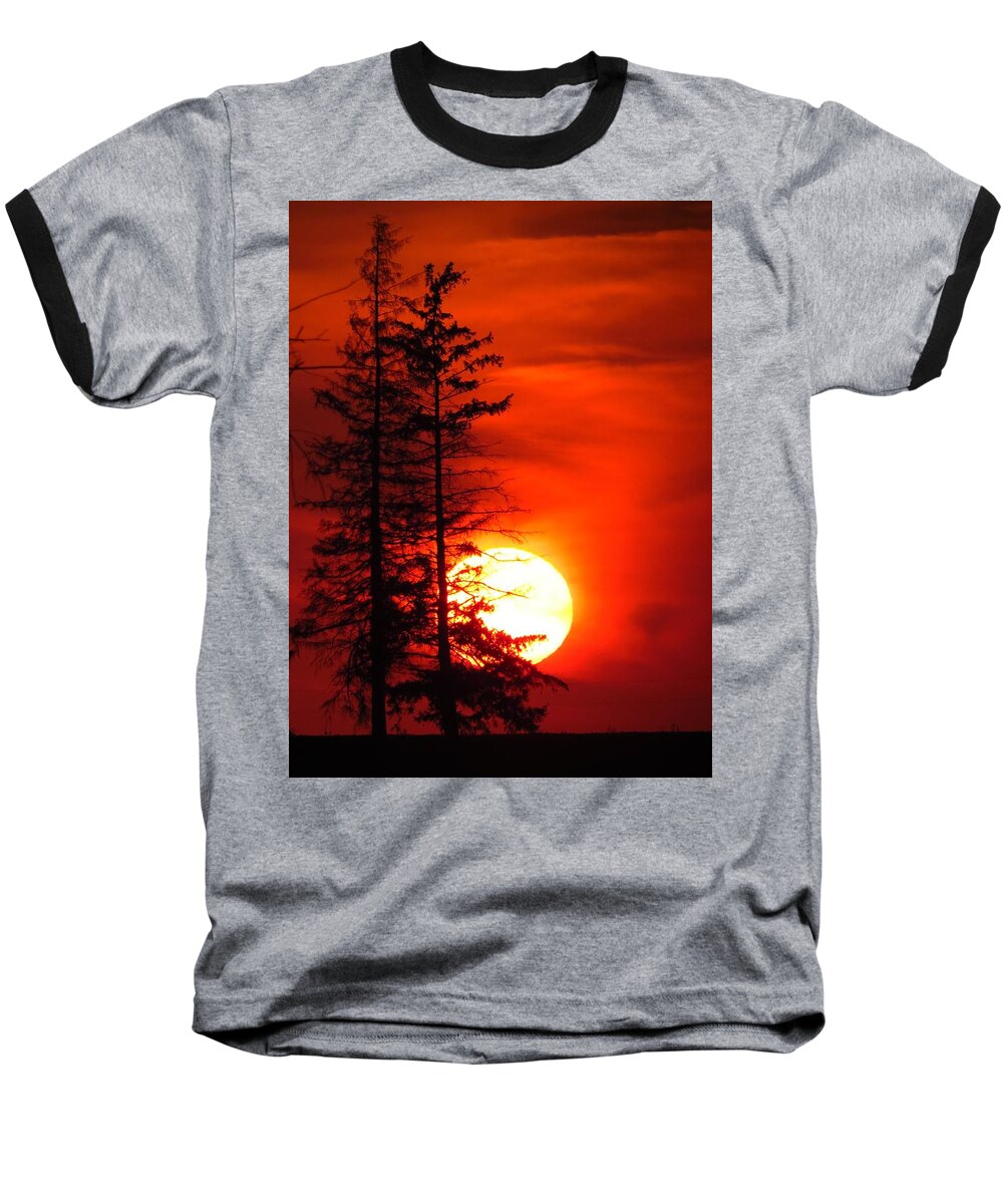 Sunset Baseball T-Shirt featuring the photograph A Dramatic Ending by Lori Frisch