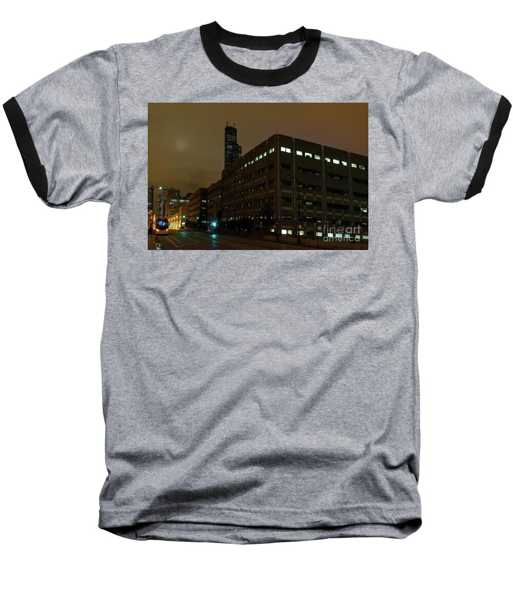 Night Baseball T-Shirt featuring the photograph A foggy Chicago night by Bruno Passigatti