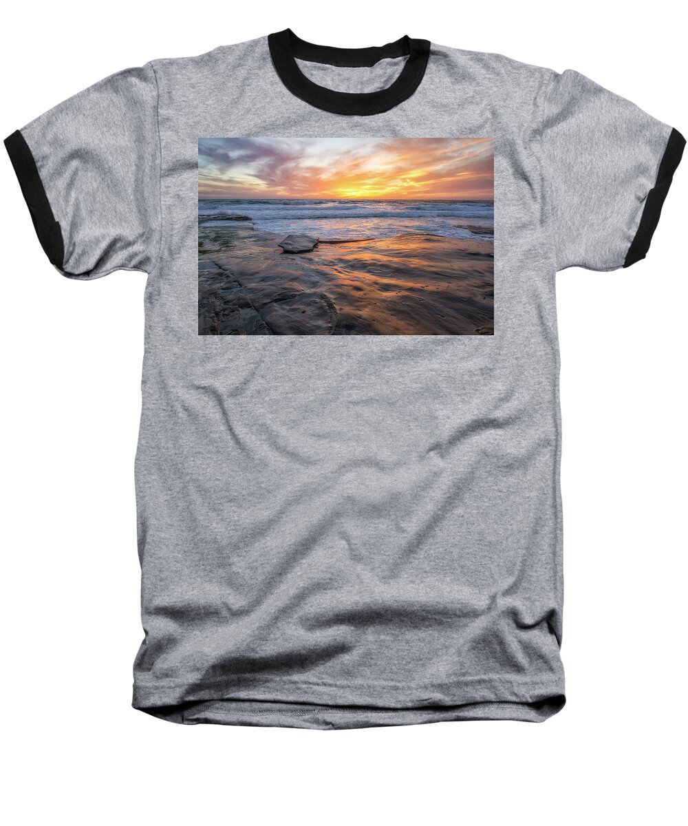 Sunset Baseball T-Shirt featuring the photograph A La Jolla Sunset #2 by Joseph S Giacalone