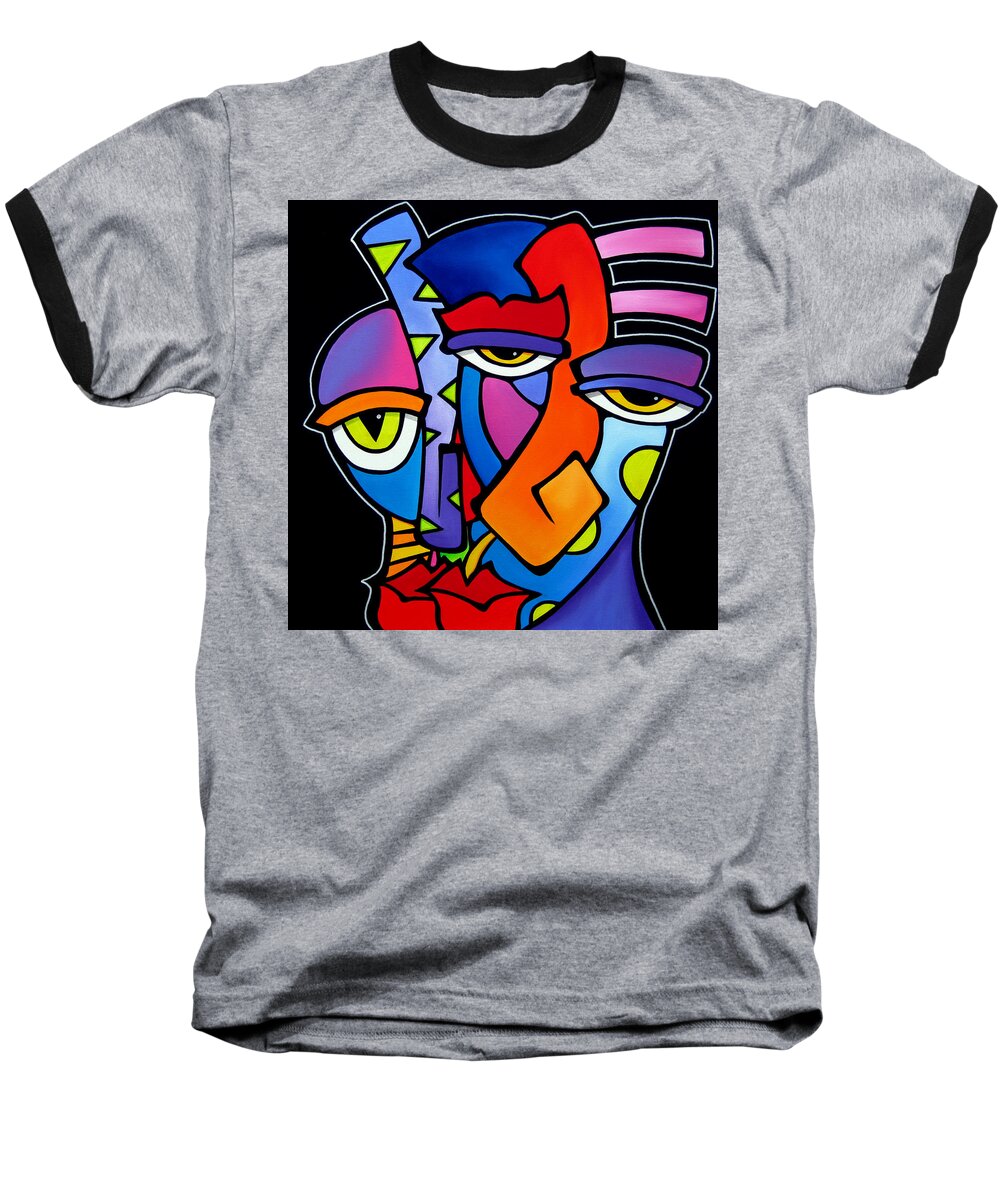 Pop Art Baseball T-Shirt featuring the painting A Moment - Original Abstract Art by Tom Fedro