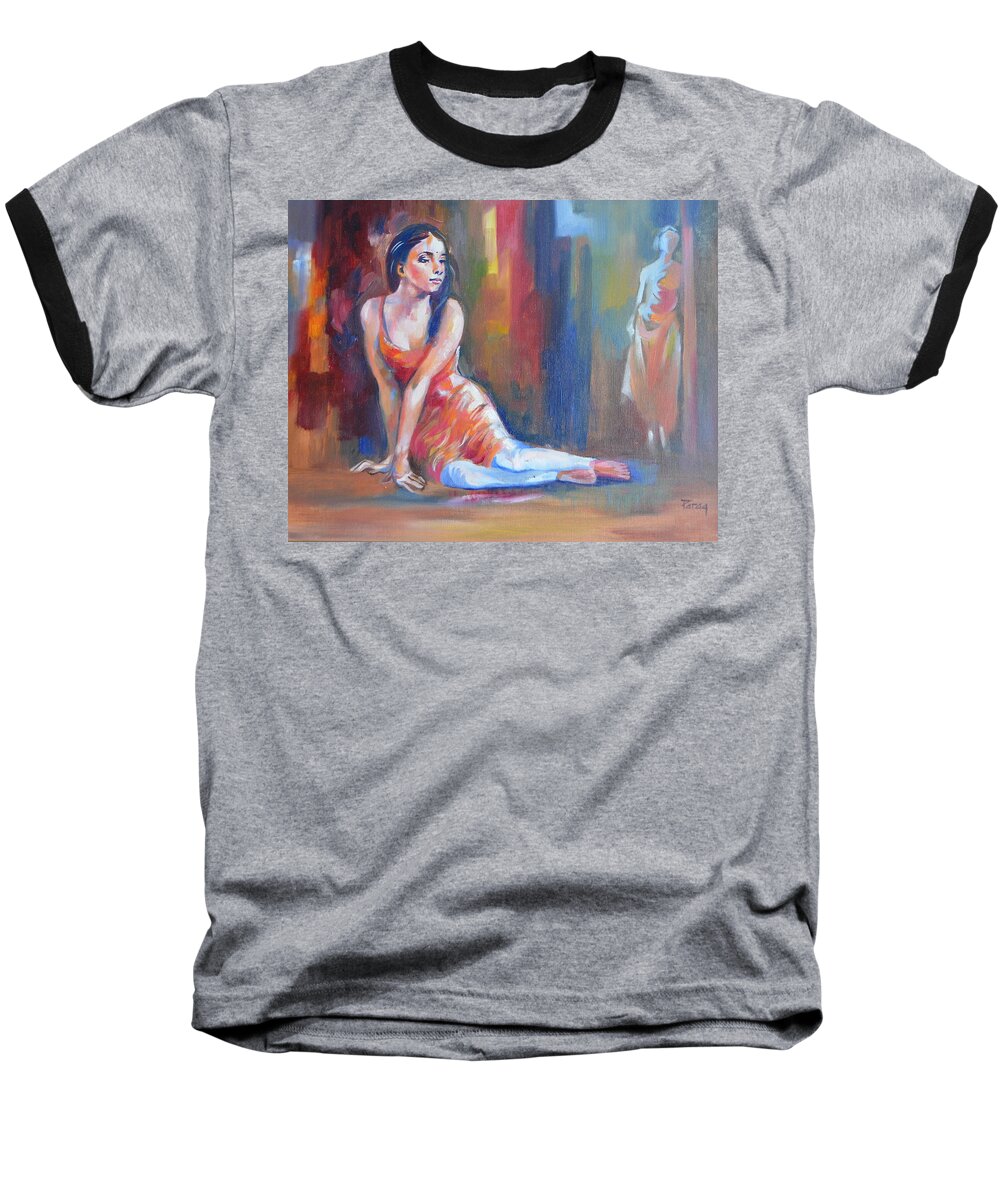  Baseball T-Shirt featuring the drawing A moment to contemplate by Parag Pendharkar