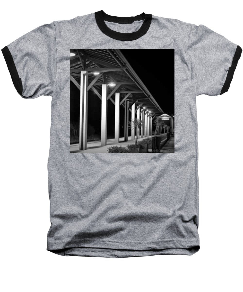 Railwaysoftheworld Baseball T-Shirt featuring the photograph a Plataforma Das Saudades - by Carlos Alkmin