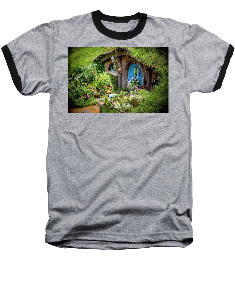 Hobbits Baseball T-Shirt featuring the photograph A Pretty Hobbit Hole by Kathryn McBride