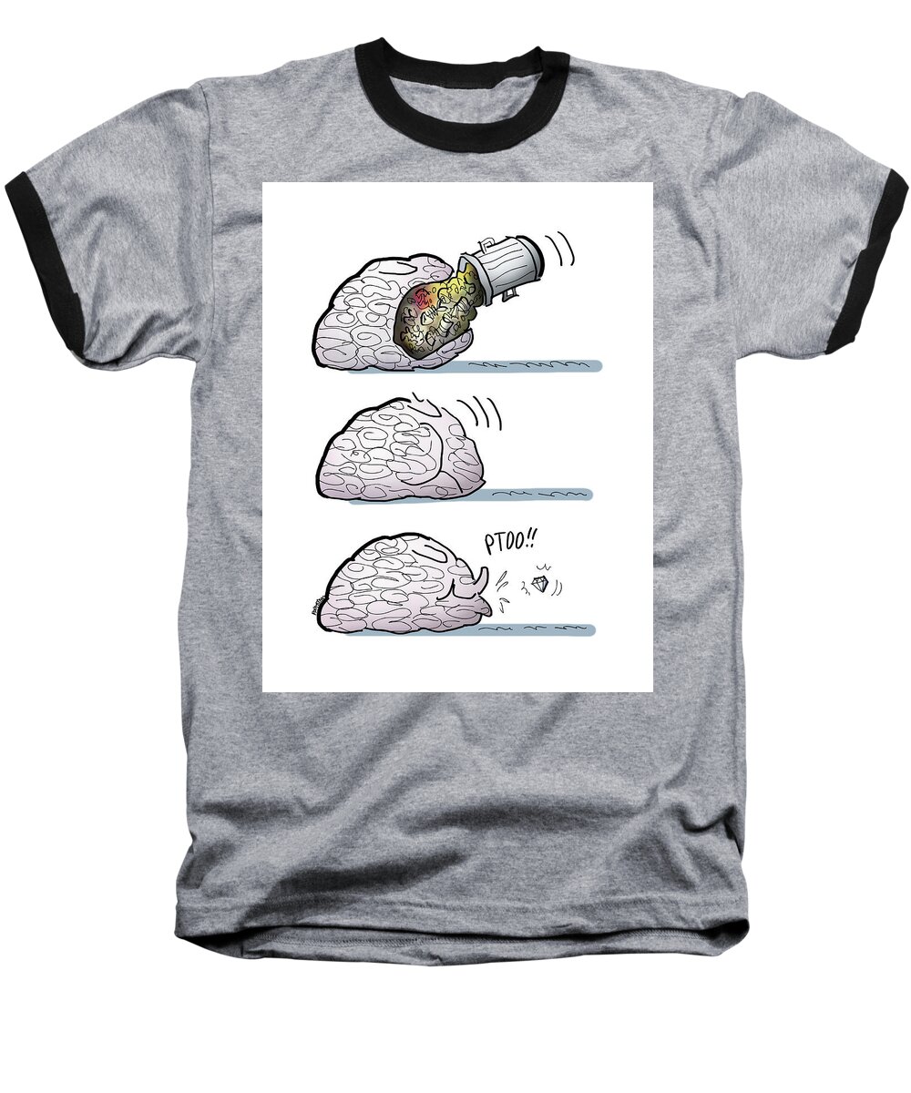 Brain Baseball T-Shirt featuring the digital art A Real Gem by Mark Armstrong
